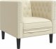 vidaXL vidaXL Fotel Chesterfield, kremowy, tapicerowany sztuczną skórą 2