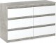Stiv-Meble Szafka Rtv Komoda Z Szufladami Beton Biały Mat 100 CM 6 Szuflad Nowoczesna 1