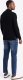 Ombre Strukturalny męski longsleeve polo z naszywką  czarny V1 OM-POLS-0131 M 2