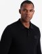 Ombre Strukturalny męski longsleeve polo z naszywką  czarny V1 OM-POLS-0131 M 3