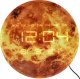 Zegar ścienny planeta mars z wyświetlaczem LED 32 cm pomarańczowy 2