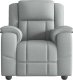 vidaXL vidaXL Rozkładany fotel masujący, jasnoszary, obity tkaniną 3