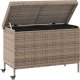 Skrzynia ogrodowa vidaXL vidaXL Skrzynia ogrodowa z kółkami, szara, 110x55x73 cm, polirattan 3