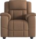 vidaXL vidaXL Rozkładany fotel masujący, brązowy, obity tkaniną 3