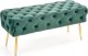 Halmar Ławka ATHENA VELVET ciemno zielona/złota HALMAR 1