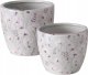 Boltze Doniczki ceramiczne z malowanymi kwiatami, SARAH 1