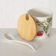 Boltze Ceramiczny pojemnik z łyżką i bambusową pokrywą, STRAWBERRY 1