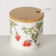 Boltze Ceramiczny pojemnik z łyżką i bambusową pokrywą, STRAWBERRY 2