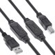 Kabel USB Vision USB-A - USB-B 15 m Czarny (34512A) 1