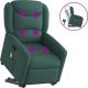 vidaXL vidaXL Podnoszony fotel masujący, rozkładany, ciemnozielony, tkanina 1
