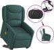 vidaXL vidaXL Podnoszony fotel masujący, rozkładany, ciemnozielony, tkanina 8