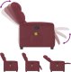 vidaXL vidaXL Rozkładany fotel masujący, winna czerwień, obity tkaniną 7