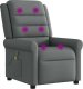 vidaXL vidaXL Rozkładany fotel masujący, ciemnoszary, obity tkaniną 6