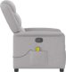 vidaXL vidaXL Rozkładany fotel masujący, szary, obity tkaniną 4