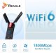 Karta sieciowa Reagle Zewnętrzna Karta Sieciowa WI-FI Adapter USB WiFi 6 AX 1800Mbps 2,4GHz 5GHz 6