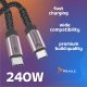 Reagle Kabel USB C PD 240W 5A do iPhone 15 16, MacBook Pro Air QC 4.0 1M 2