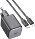 Ładowarka Hoco Ładowarka sieciowa HOCO Typ C + kabel Typ C do Lightning QC PD 20W Czarna 1