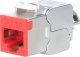 Intellinet Network Solutions INTELLINET Cat6a 10G Slimline Keystone-Modul STP werkzeuglos mit Rastclip f�r Massivdraht vergoldete Kontakte Metallgeh�use rot 1