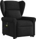 vidaXL Podnoszony fotel masujący, rozkładany, czarny, obity tkaniną 3
