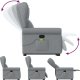 vidaXL Podnoszony fotel masujący, rozkładany, jasnoszary, tkanina 7