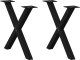 vidaXL vidaXL Nogi do stolika kawowego, 2 szt., czarne, 38x(42-43) cm, stal 1
