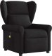 vidaXL Rozkładany fotel masujący, czarny, obity tkaniną 2