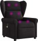 vidaXL Rozkładany fotel masujący, czarny, obity tkaniną 7