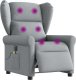 vidaXL Rozkładany fotel masujący, elektryczny, jasnoszary, tkanina 1