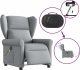 vidaXL Rozkładany fotel masujący, elektryczny, jasnoszary, tkanina 8