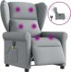 vidaXL Rozkładany fotel masujący, elektryczny, jasnoszary, tkanina 9