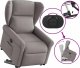vidaXL Podnoszony fotel rozkładany, elektryczny, kolor taupe, tkanina 7