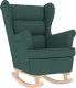 vidaXL Fotel bujany, ciemnozielony, 74x90x102 cm, tapicerowany tkaniną 2