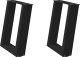 vidaXL Nogi do stolika kawowego, 2 szt., czarne, 38x(42-43) cm, stal 2