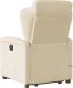 vidaXL Podnoszony fotel masujący, rozkładany, kremowy, obity tkaniną 7