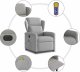 vidaXL Rozkładany fotel masujący, elektryczny, szara, tkanina 10
