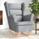 vidaXL Fotel bujany, jasnoszary, 74x90x102 cm, tapicerowany tkaniną 1