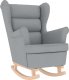 vidaXL Fotel bujany, jasnoszary, 74x90x102 cm, tapicerowany tkaniną 2