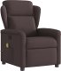 vidaXL Rozkładany fotel masujący, ciemnobrązowy, obity tkaniną 1