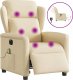 vidaXL Rozkładany fotel masujący, elektryczny, kremowy, tkanina 1