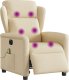 vidaXL Rozkładany fotel masujący, elektryczny, kremowy, tkanina 3