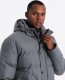 Casualowa kurtka męska puffer z wełną  szary melanż V1 OM-JAHP-0203 M 5