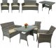 Zestaw mebli ogrodowych technorattan 2x fotel sofa stół LIDO 3cz. j. szary 1