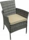 Zestaw mebli ogrodowych technorattan 2x fotel sofa stół LIDO 3cz. j. szary 3