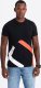 Bawełniany męski t-shirt z kontrastowym dwukolorowym printem  czarny V1 OM-TSPT-0219 M 1