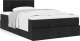 Rama łóżka otomana z materacem, czarna, 120x200 cm, tkanina 1
