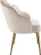 Fotel koktajlowy Hellen, tapicerowany aksamitnym obiciem - kremowy/złoty, Zestaw 2 sztuk 3