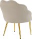 Fotel koktajlowy Hellen, tapicerowany aksamitnym obiciem - kremowy/złoty, Zestaw 2 sztuk 4