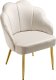 Fotel koktajlowy Hellen, tapicerowany aksamitnym obiciem - kremowy/złoty, Zestaw 2 sztuk 7