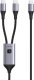 Kabel USB Techly USB-C - 2x USB-C 1.5 m Czarno-szary (ICOC MU2C-2C100W) 1