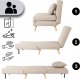 Fotel Rozkładany Do Spania Leżak Łóżko Sofa Jednoosobowa Beżowy MARRY 5